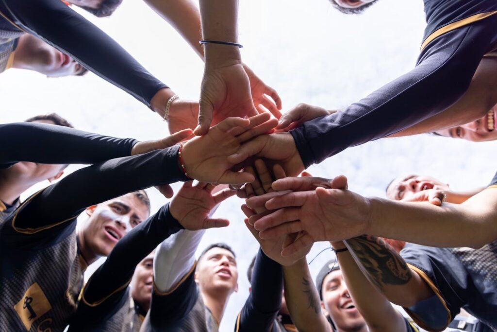A community standing together